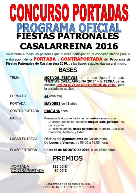 Lee más sobre el artículo Concurso de Portadas Fiestas de #Casalarreina 2016