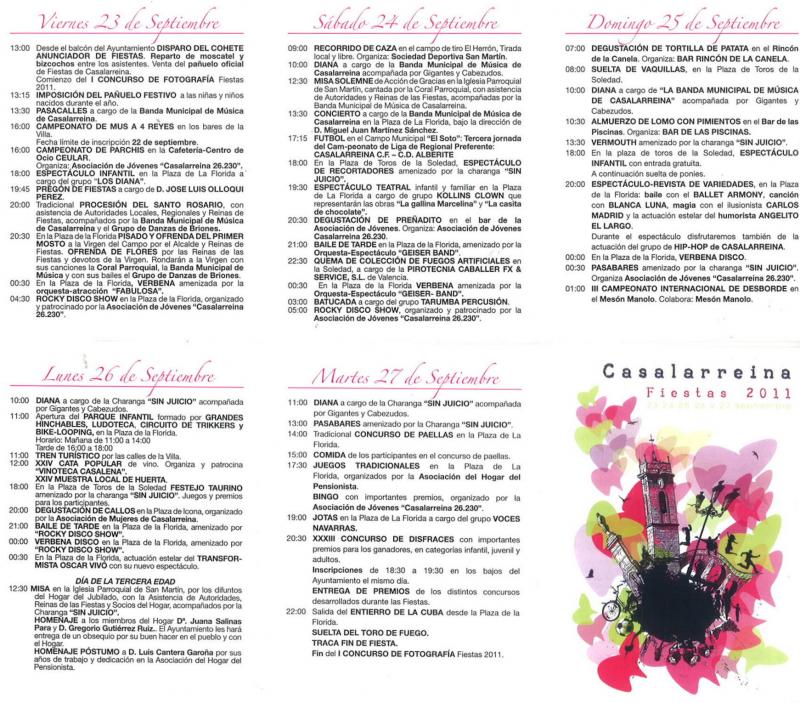 Lee más sobre el artículo Programa Oficial de Fiestas 2011