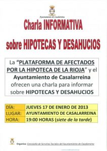 Lee más sobre el artículo Charla informativa sobre Hipotecas y Desahucios