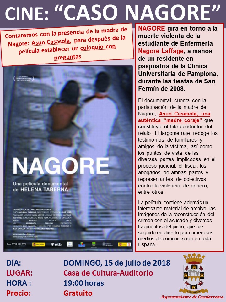 Lee más sobre el artículo Cine, «Caso Nagore» domingo, 15 de julio en Casalarreina