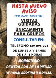 Lee más sobre el artículo HORARIO VISITAS GUIADAS MONASTERIO PIEDAD ENERO 2024