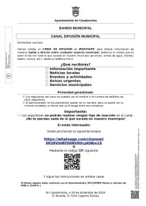 Lee más sobre el artículo CREACION CANAL MUNICIPAL WHATSAPP