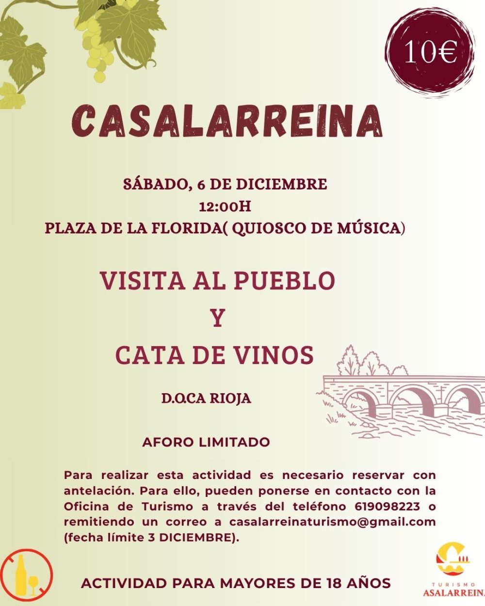 Lee más sobre el artículo CATA VINOS Y VISITA GUIADA