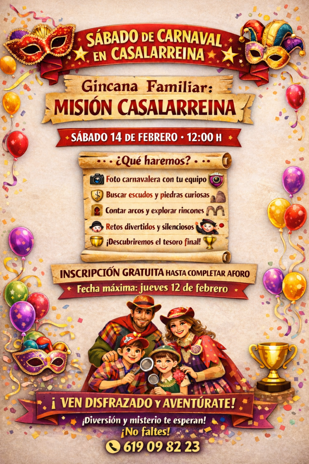 Lee más sobre el artículo GINCANA CARNAVAL : «MISIÓN CASALARREINA»