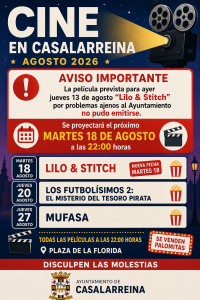 Lee más sobre el artículo CINE VERANO AGOSTO 2026