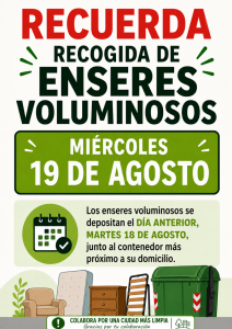 Lee más sobre el artículo RECORDATORIO: RECOGIDA ENSERES